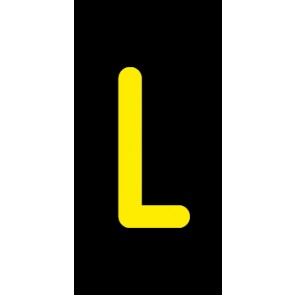 Schild Einzelbuchstabe L | gelb · schwarz selbstklebend