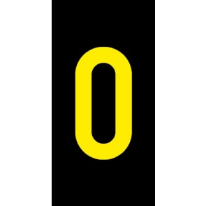 Aufkleber Einzelbuchstabe O | gelb · schwarz | stark haftend