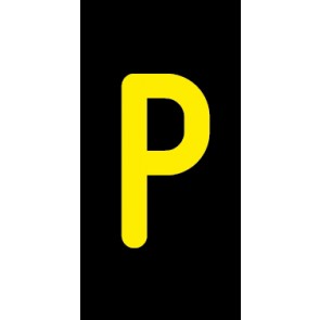 Aufkleber Einzelbuchstabe P | gelb · schwarz | stark haftend