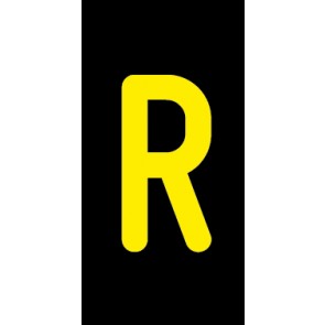 Magnetschild Einzelbuchstabe R | gelb · schwarz