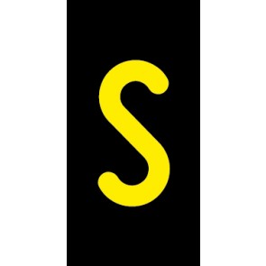 Schild Einzelbuchstabe S | gelb · schwarz selbstklebend
