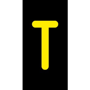 Aufkleber Einzelbuchstabe T | gelb · schwarz