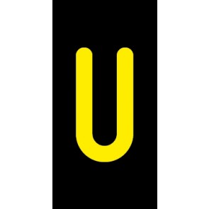 Schild Einzelbuchstabe U | gelb · schwarz selbstklebend