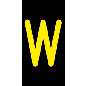 Aufkleber Einzelbuchstabe W | gelb · schwarz