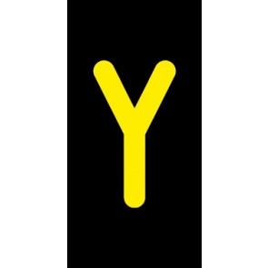 Aufkleber Einzelbuchstabe Y | gelb · schwarz