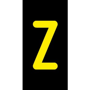 Schild Einzelbuchstabe Z | gelb · schwarz selbstklebend
