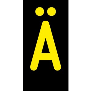 Schild Einzelbuchstabe Ä | gelb · schwarz selbstklebend