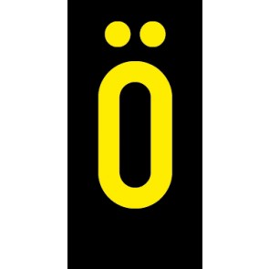 Magnetschild Einzelbuchstabe Ö | gelb · schwarz