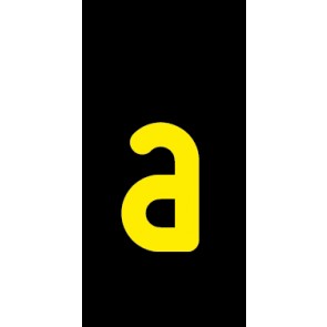Schild Einzelbuchstabe a | gelb · schwarz selbstklebend