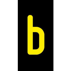 Aufkleber Einzelbuchstabe b | gelb · schwarz | stark haftend