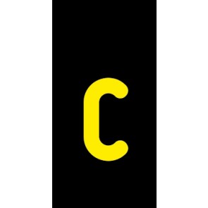 Aufkleber Einzelbuchstabe c | gelb · schwarz | stark haftend