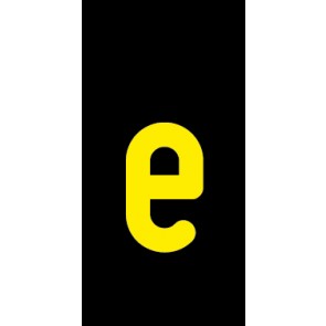 Schild Einzelbuchstabe e | gelb · schwarz