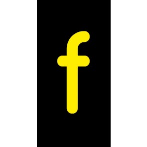 Schild Einzelbuchstabe f | gelb · schwarz selbstklebend