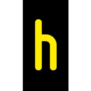 Schild Einzelbuchstabe h | gelb · schwarz