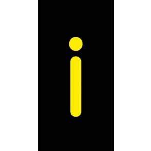 Magnetschild Einzelbuchstabe i | gelb · schwarz