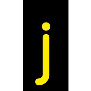 Schild Einzelbuchstabe j | gelb · schwarz selbstklebend