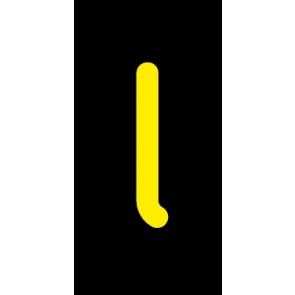 Aufkleber Einzelbuchstabe l | gelb · schwarz | stark haftend