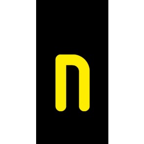 Aufkleber Einzelbuchstabe n | gelb · schwarz | stark haftend