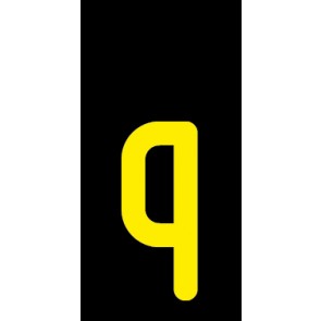 Schild Einzelbuchstabe q | gelb · schwarz