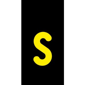 Schild Einzelbuchstabe s | gelb · schwarz selbstklebend