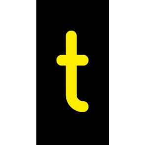 Magnetschild Einzelbuchstabe t | gelb · schwarz