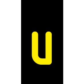 Schild Einzelbuchstabe u | gelb · schwarz selbstklebend