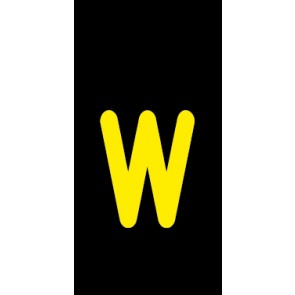 Aufkleber Einzelbuchstabe w | gelb · schwarz | stark haftend