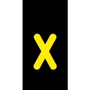 Magnetschild Einzelbuchstabe x | gelb · schwarz