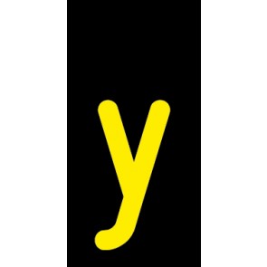 Aufkleber Einzelbuchstabe y | gelb · schwarz | stark haftend