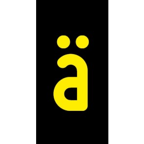 Schild Einzelbuchstabe ä | gelb · schwarz selbstklebend
