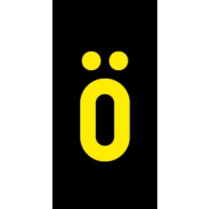 Magnetschild Einzelbuchstabe ö | gelb · schwarz