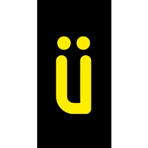 Schild Einzelbuchstabe ü | gelb · schwarz selbstklebend