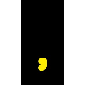 Magnetschild Sonderzeichen Komma | gelb · schwarz