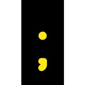 Aufkleber Sonderzeichen Strichpunkt | gelb · schwarz | stark haftend