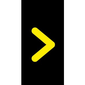 Schild Sonderzeichen größer als | gelb · schwarz selbstklebend