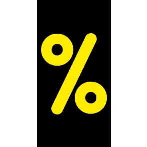 Magnetschild Sonderzeichen Prozent | gelb · schwarz