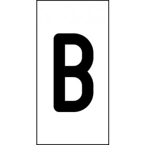 Aufkleber Einzelbuchstabe B | schwarz · weiß | stark haftend