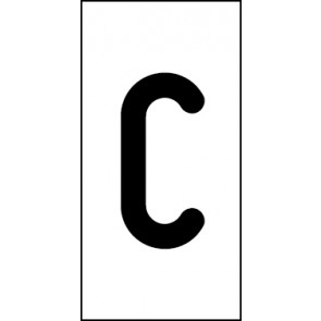 Magnetschild Einzelbuchstabe C | schwarz · weiß