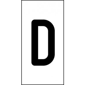 Aufkleber Einzelbuchstabe D | schwarz · weiß