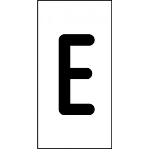 Aufkleber Einzelbuchstabe E | schwarz · weiß | stark haftend