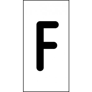 Aufkleber Einzelbuchstabe F | schwarz · weiß
