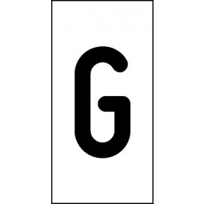 Magnetschild Einzelbuchstabe G | schwarz · weiß