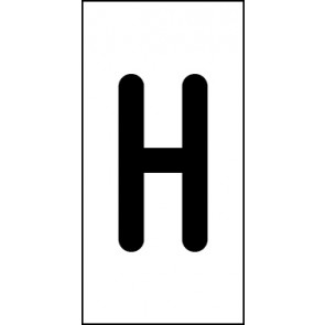 Aufkleber Einzelbuchstabe H | schwarz · weiß | stark haftend
