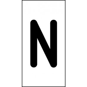 Schild Einzelbuchstabe N | schwarz · weiß