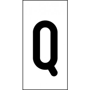 Aufkleber Einzelbuchstabe Q | schwarz · weiß