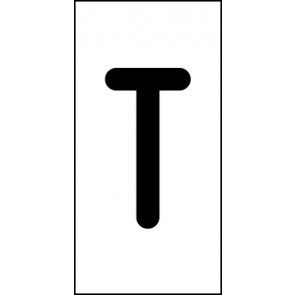 Schild Einzelbuchstabe T | schwarz · weiß selbstklebend