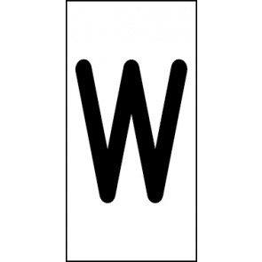 Schild Einzelbuchstabe W | schwarz · weiß selbstklebend