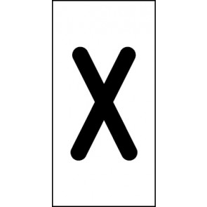 Aufkleber Einzelbuchstabe X | schwarz · weiß | stark haftend