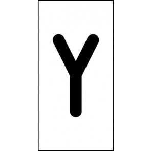 Aufkleber Einzelbuchstabe Y | schwarz · weiß