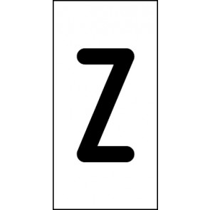 Aufkleber Einzelbuchstabe Z | schwarz · weiß | stark haftend